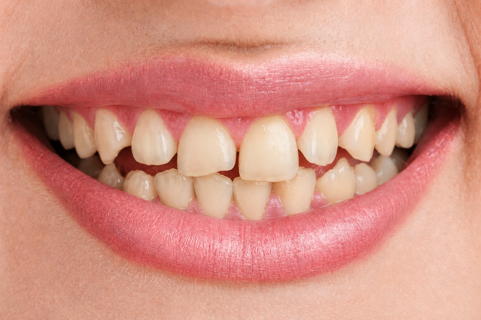 Before orthodontic treatment — crowded teeth, Ranchi patient
